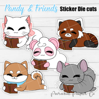 Pandy and Friends - Sticker Die Cut - Reading