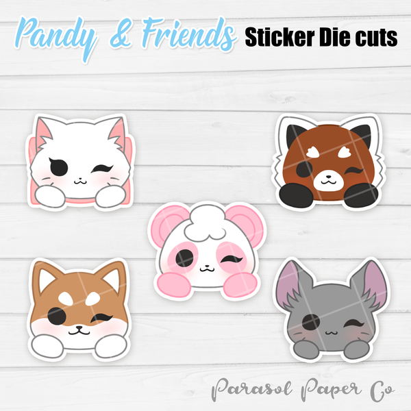 Pandy and Friends - Sticker Die Cut - Wink