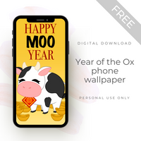 [FREE] Digital Download - Happy Moo Year Phone Wallpaper