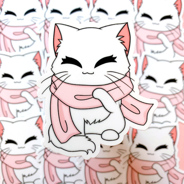 [WATERPROOF] Scarf Mochi - Vinyl Sticker Decal