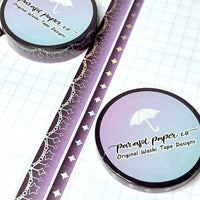 Black-Purple Sparkle Foiled Washi Set