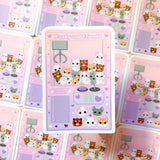 [WATERPROOF] Pandy and Friends Dreamy Arcade Claw Machine Vinyl Sticker Decal