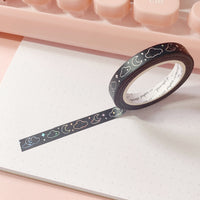 Washi Tape - 7mm Skinny Midnight Moonlight Foiled Washi Tape