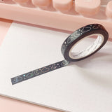Washi Tape - 7mm Skinny Midnight Moonlight Foiled Washi Tape