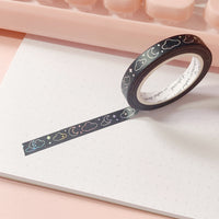 Washi Tape - 7mm Skinny Midnight Moonlight Foiled Washi Tape