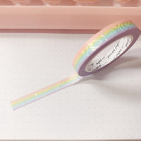 Washi Tape - 7mm Skinny Pastel Rainbow Moonlight Foiled Washi Tape