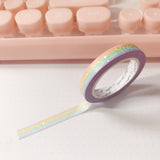Washi Tape - 7mm Skinny Pastel Rainbow Moonlight Foiled Washi Tape