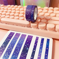 Washi Tape - 15mm/7mm Galactic Constellation Foiled Washi Tape Set