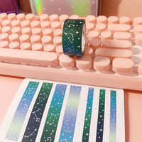Washi Tape - 15mm/7mm Cosmic Constellation Foiled Washi Tape Set