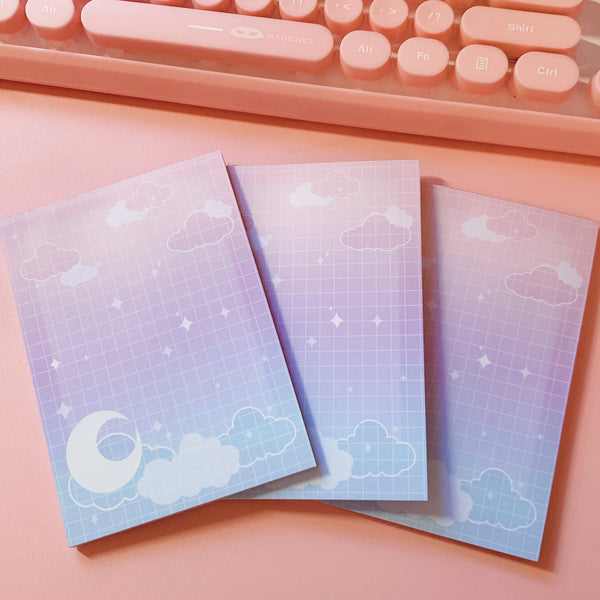Large Memo Pad -- Cotton Candy Moonlight -- B Grade