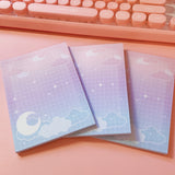Large Memo Pad -- Cotton Candy Moonlight -- B Grade