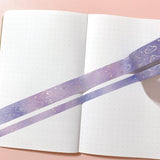 Washi Tape - 15mm/7mm Soft Galaxy Purple Moonlight Foiled Washi Tape Set