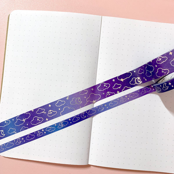 Washi Tape - 15mm/7mm Galactic Moonlight Foiled Washi Tape Set