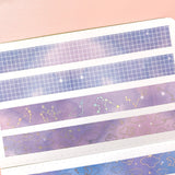Washi Tape - 15mm/7mm Soft Galaxy Pink Moonlight Foiled Washi Tape Set