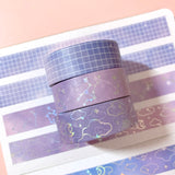 Washi Tape - 15mm/7mm Soft Galaxy Pink Moonlight Foiled Washi Tape Set