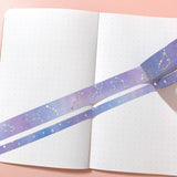 Washi Tape - 15mm/7mm Soft Galaxy Blue Constellation Foiled Washi Tape Set
