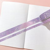 Washi Tape - 15mm/7mm Soft Galaxy Pink Constellation Foiled Washi Tape Set