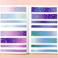 Washi Tape - 15mm/7mm Galactic Moonlight Foiled Washi Tape Set