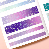 Washi Tape - 15mm/7mm Celestial Moonlight Foiled Washi Tape Set