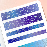 Washi Tape - 15mm/7mm Galactic Moonlight Foiled Washi Tape Set