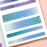 Washi Tape - 15mm/7mm Cosmic Moonlight Foiled Washi Tape Set