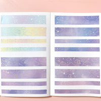 Washi Tape - 15mm/7mm Soft Galaxy Purple Moonlight Foiled Washi Tape Set
