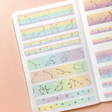 Washi Tape - 15mm/7mm Pastel Rainbow Constellation Foiled Washi Tape Set