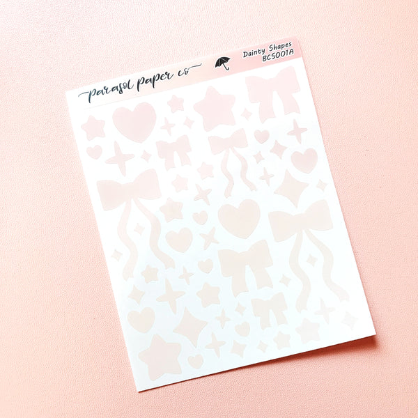 Bujo Deco Shapes - Dainty  CLEAR- BCS001