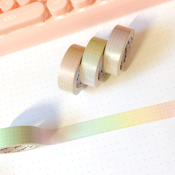 Washi Tape - Pastel Rainbow Gradient Grid