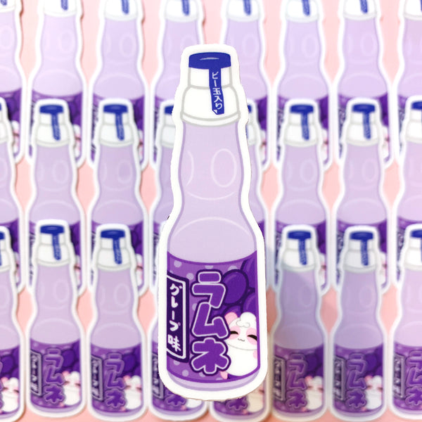 [WATERPROOF] Pandy Grape Ramune Soda Drink Vinyl Sticker Decal