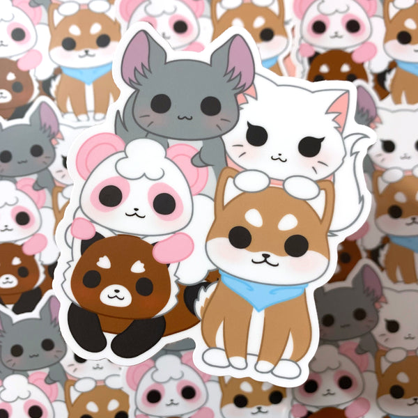 [WATERPROOF] Pandy and Friends Group - Vinyl Sticker Decal
