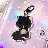 Pandy and Friends Boba Cat Acrylic Keychain