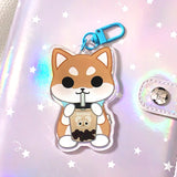 Pandy and Friends Boba Dogs Acrylic Keychain