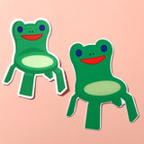 [WATERPROOF] ACNH Froggy Chair Meme Vinyl Sticker Decal (two sizes)