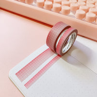 Washi Tape - Muted Grid 8 Piece Bundle (15mm/7mm)