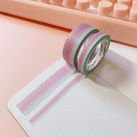 Washi Tape - Muted Grid 8 Piece Bundle (15mm/7mm)