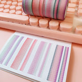 Washi Tape - Muted Grid 8 Piece Bundle (15mm/7mm)