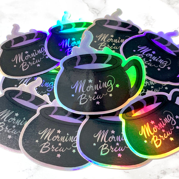 [WATERPROOF] Holographic Morning Brew Vinyl Decal