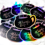 [WATERPROOF] Holographic Morning Brew Vinyl Decal