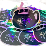 [WATERPROOF] Holographic Morning Brew Vinyl Decal