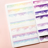 Washi Tape - Pastel Rainbow Gradient Cloud Bank