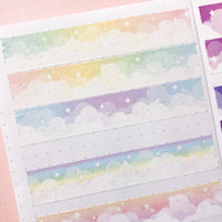 Washi Tape - Pastel Rainbow Gradient Cloud Bank