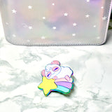 Rainbow Shooting Star Pandy Enamel Pins