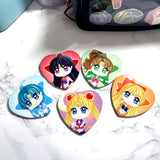 Sailor Moon Chibi Heart Buttons