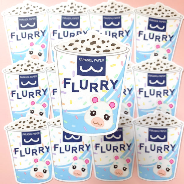 [WATERPROOF] ACNH Flurry Ice Cream Dessert Vinyl Sticker Decal