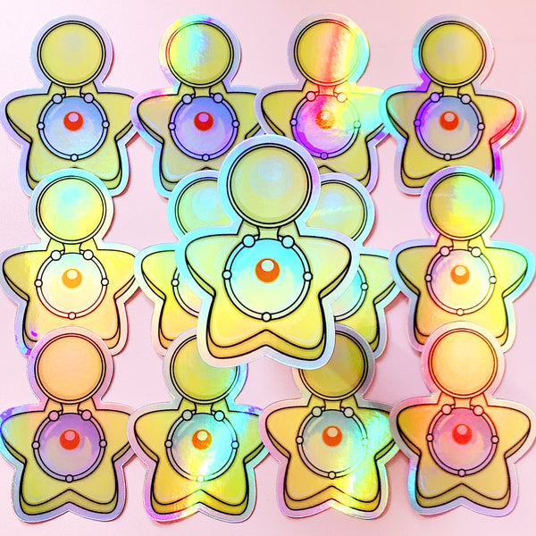 [WATERPROOF] Holographic Sailor Moon Orgel Star Locket Vinyl Sticker Decal