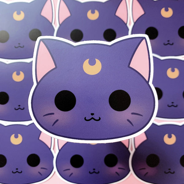 [WATERPROOF] Sailor Moon Luna Cat Head Vinyl Decal (two sizes)