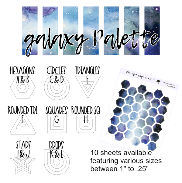 WATERCOLOR PLANNER & BUJO MATTE PAPER STICKER KIT SHEET - Bullet