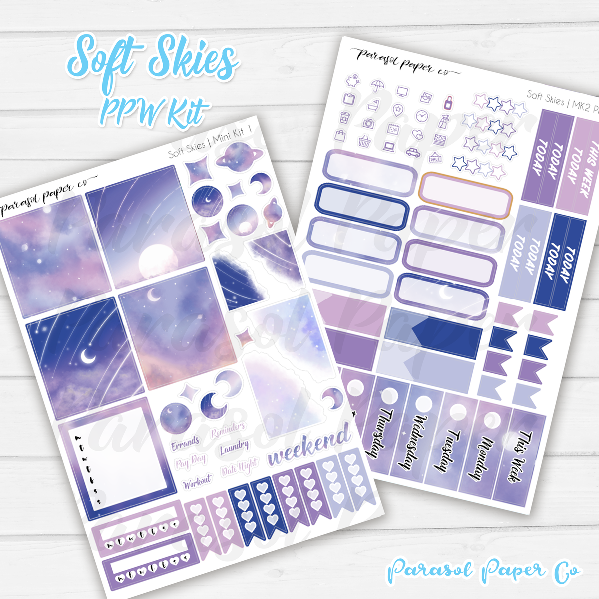Ppw Paper PPW Mini Kit - Soft Skies – Parasol Paper Co