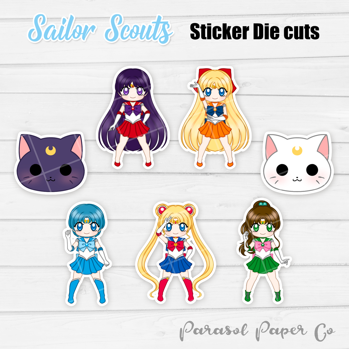 Sailor Scouts - Sticker Die Cut Packs – Parasol Paper Co